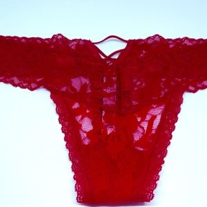 Victoria Secret Pantie Lace Waist Floral Low Rise